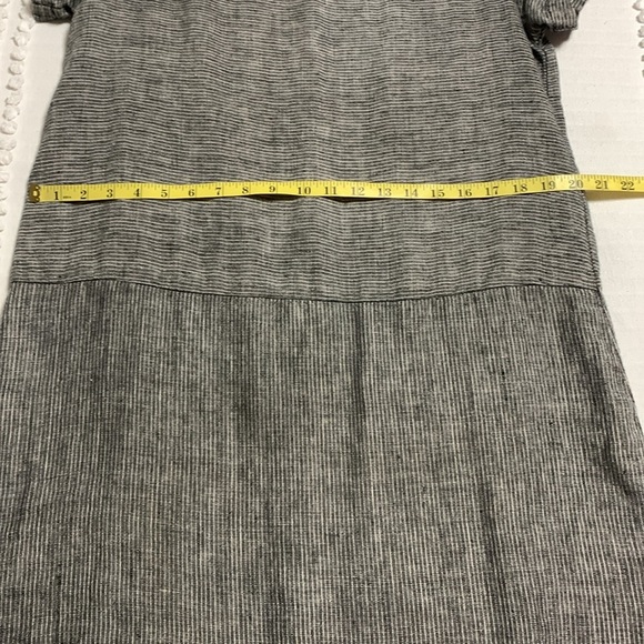 Garnet Hill Women’s 100% Linen Charcoal/White Mini Dress Size 12 Minimalist - Picture 11 of 11